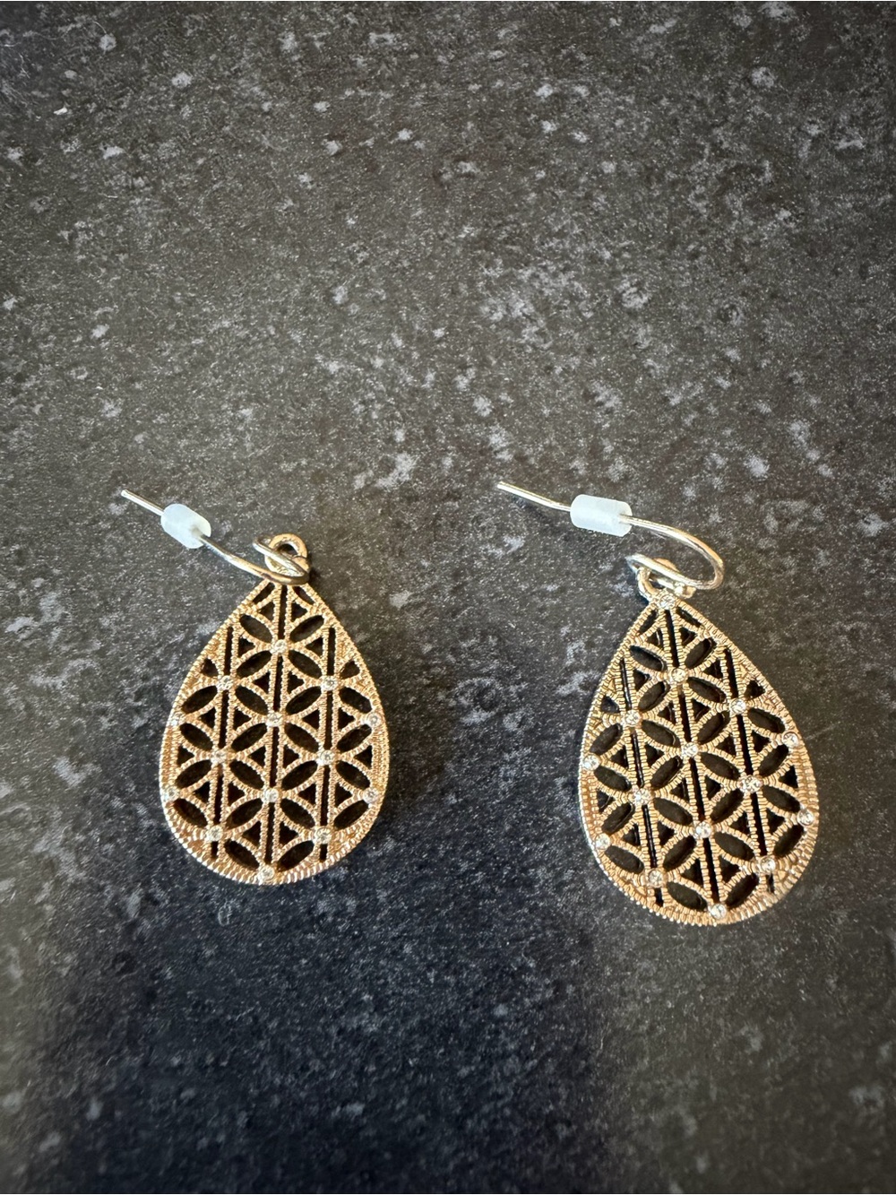 Gold Teardrop Filigree Dangle Earrings - Elegant Women’s Jewelry